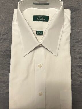 Sears Men's Dress Shirt White Long Sleeve Size